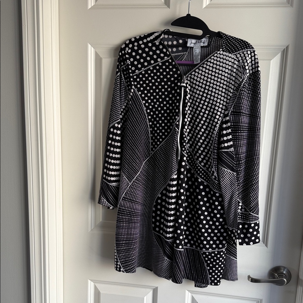 Joseph Ribkoff Black and White Patterned Top